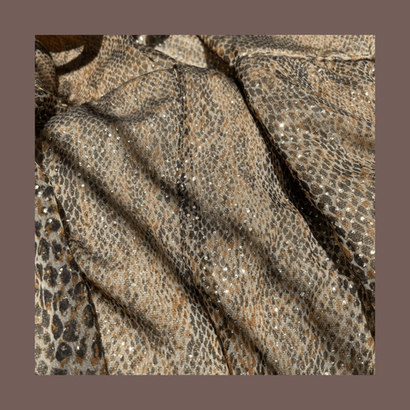 Morgan and Co Maxi Dress | Brown Metallic Halter | Size 9/10 | Vintage - Picture 5 of 5